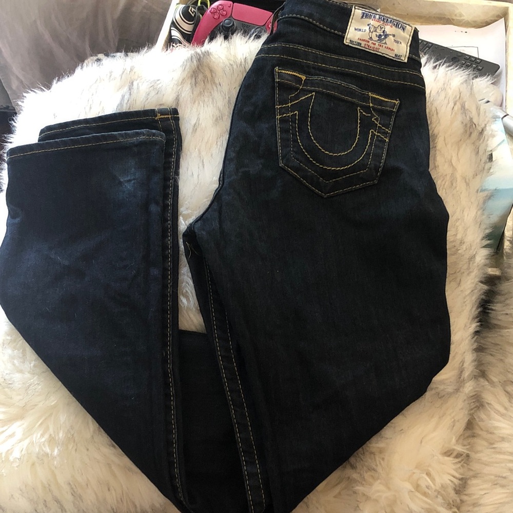 True Religion Women's Dark Indigo Skinny Jeans